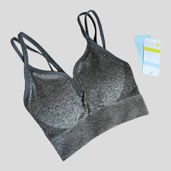 Zella Other - Zella Body Rhythm Gray Longline Sleek Sports Bra Size XS NWT